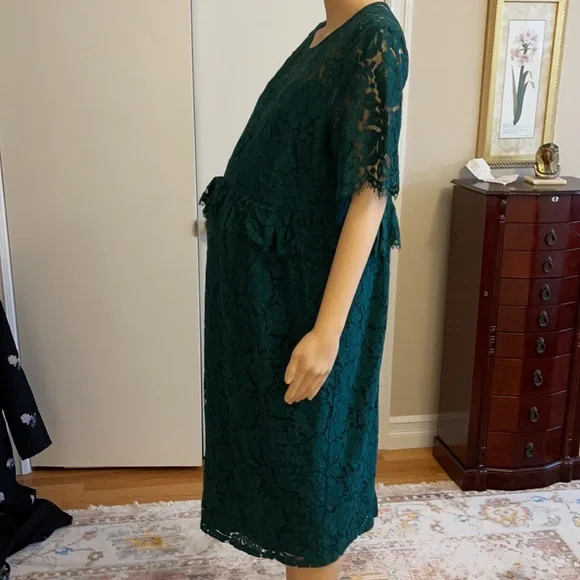 ASOS green lace maternity dress - Picture 3 of 16